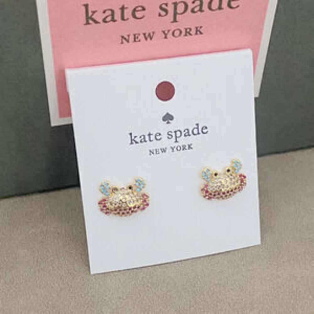 kate spade Crab Full Diamond Stud Earrings Ocean Animal